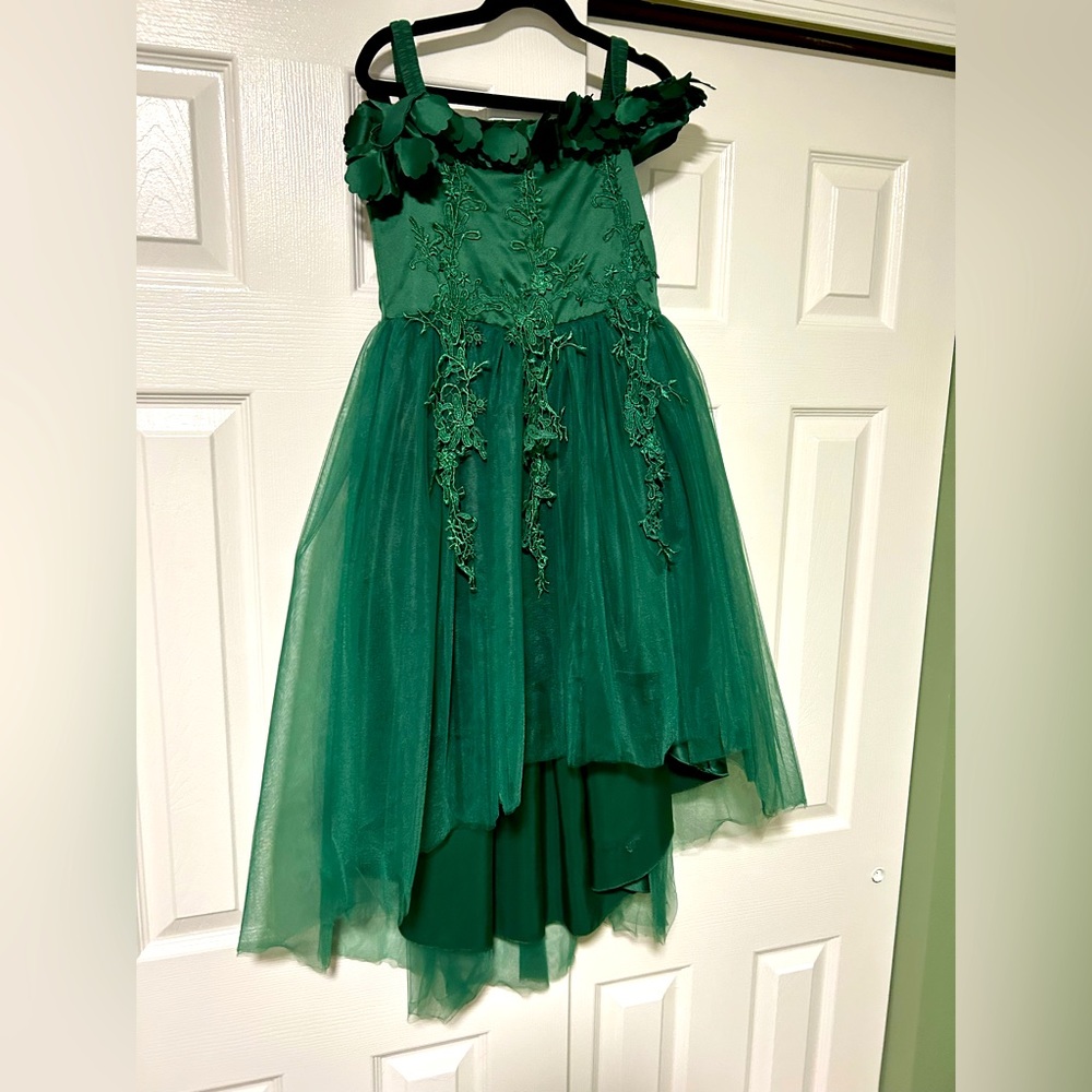 Girls Highlow Green Dress